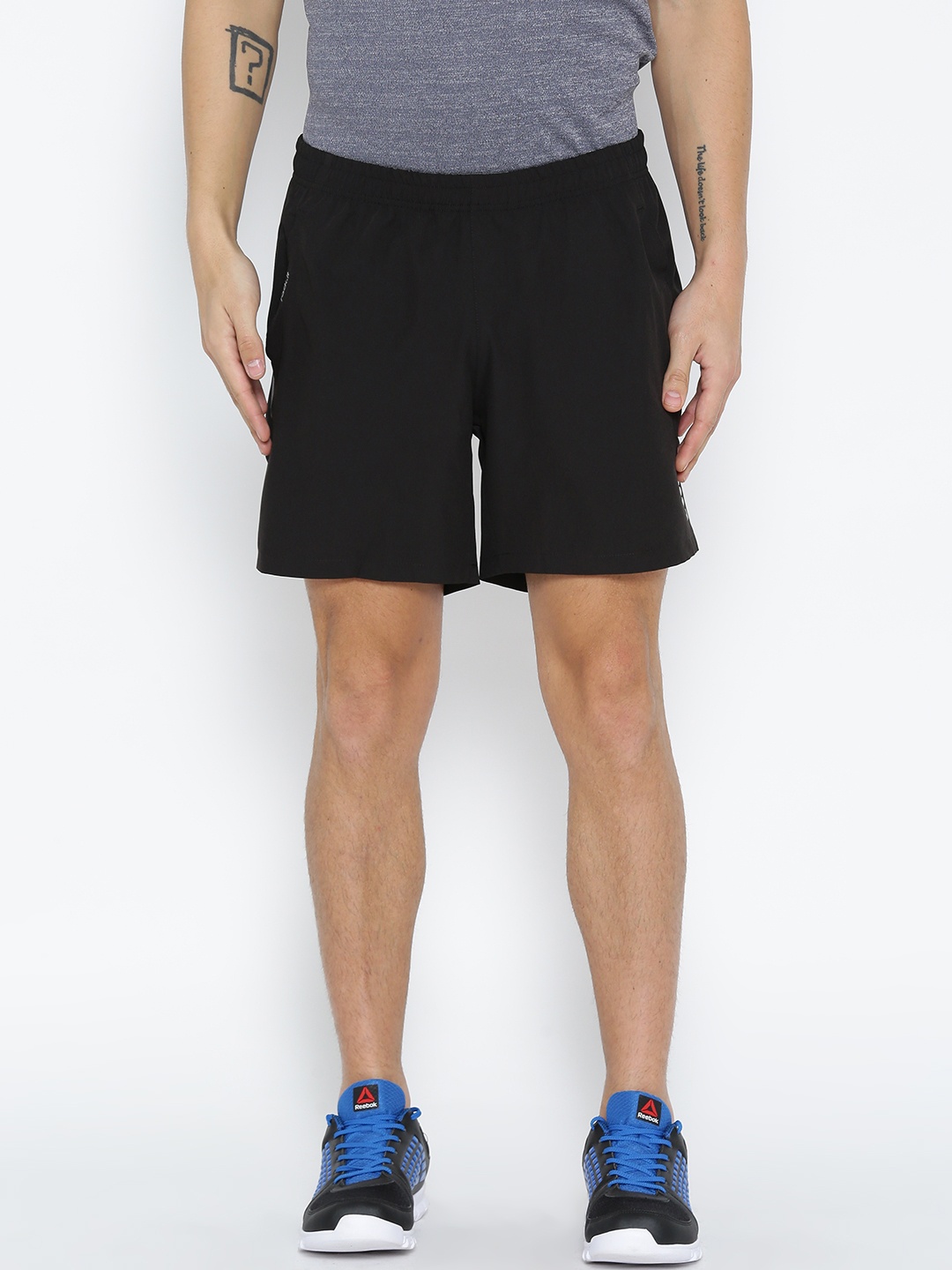 

rock.it Men Black Solid Sports Shorts