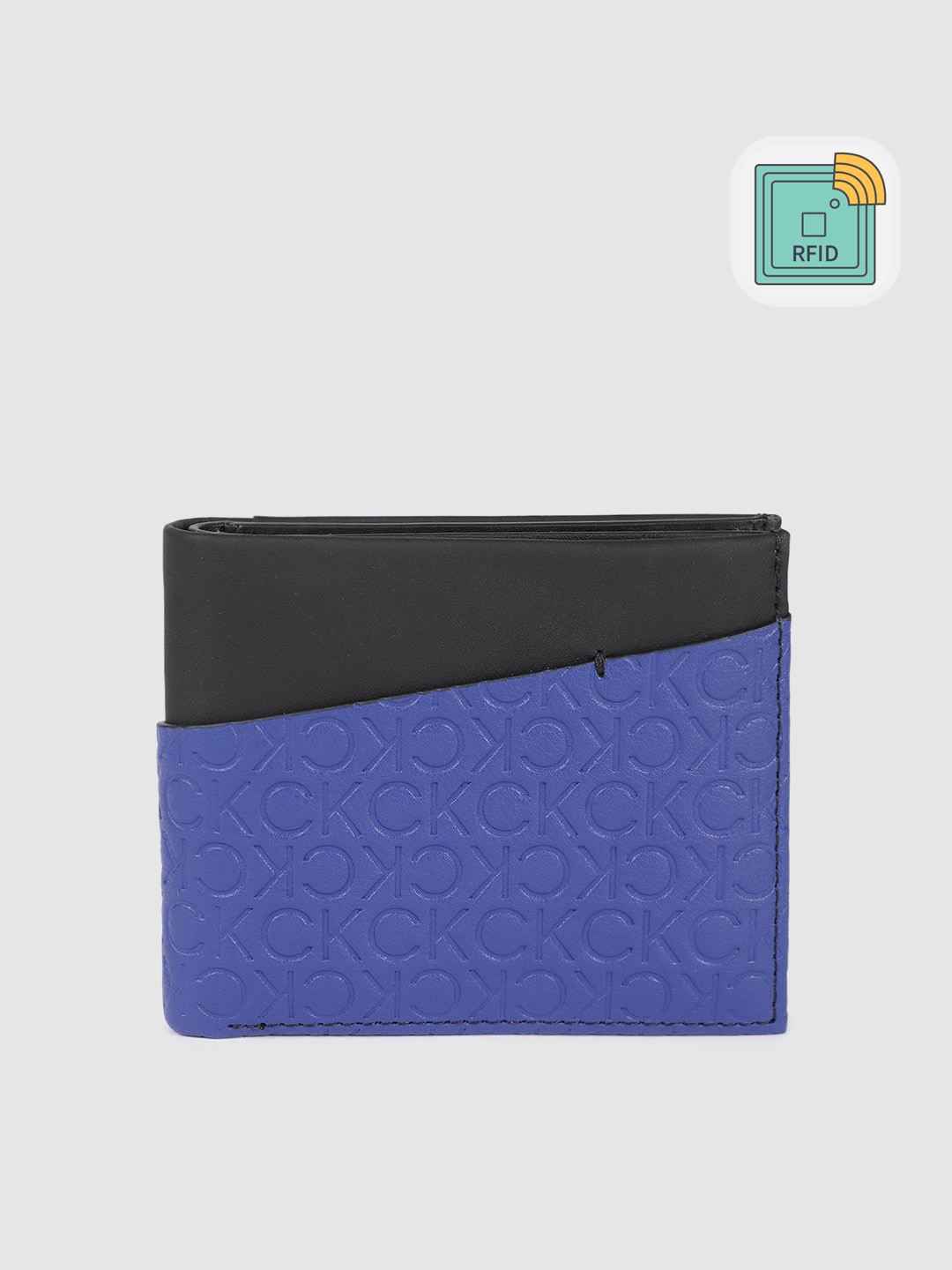 

Calvin Klein Men Printed Leather Two Fold Wallet, Blue