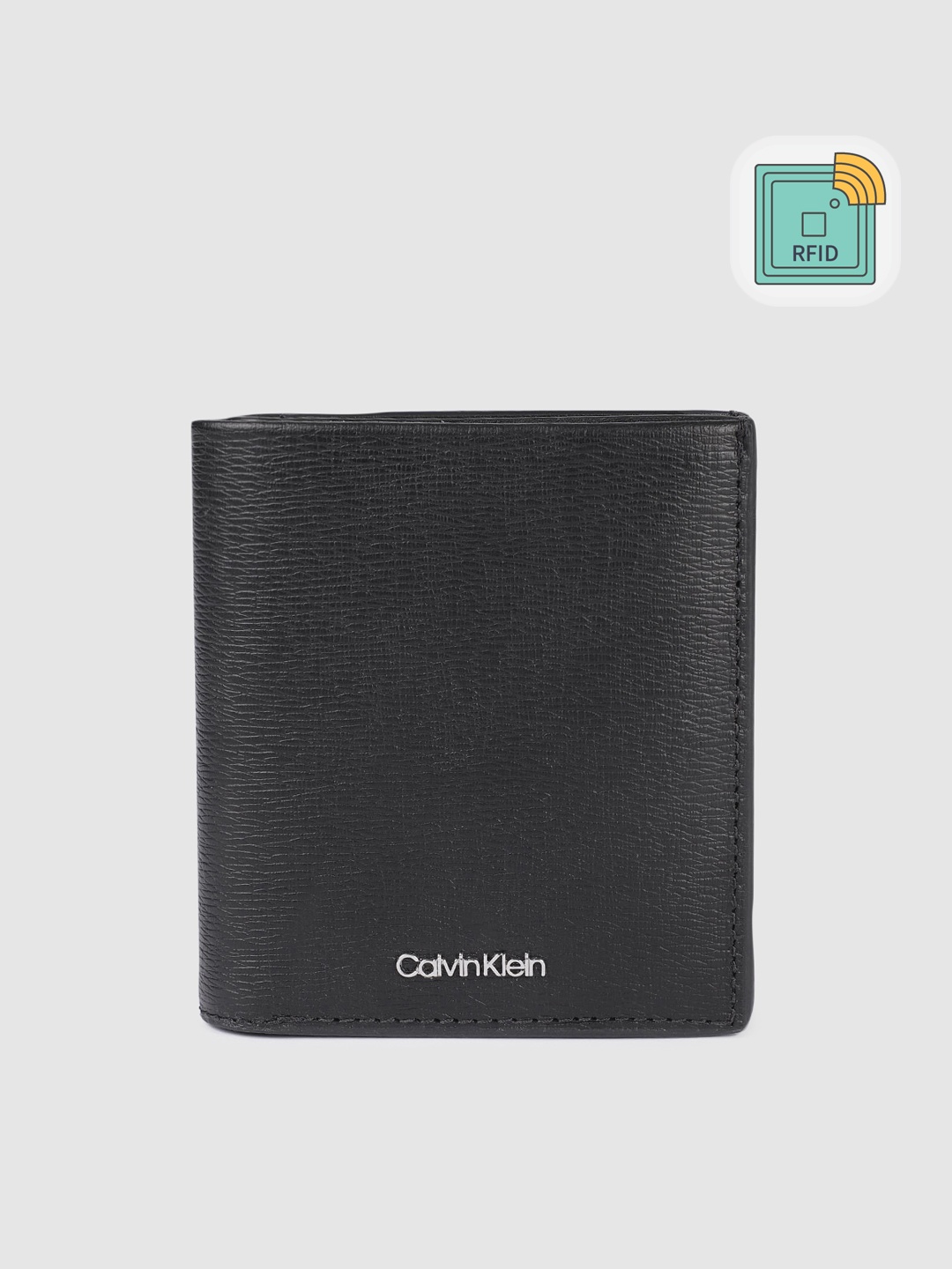 

Calvin Klein Men Leather Three Fold Wallet, Black