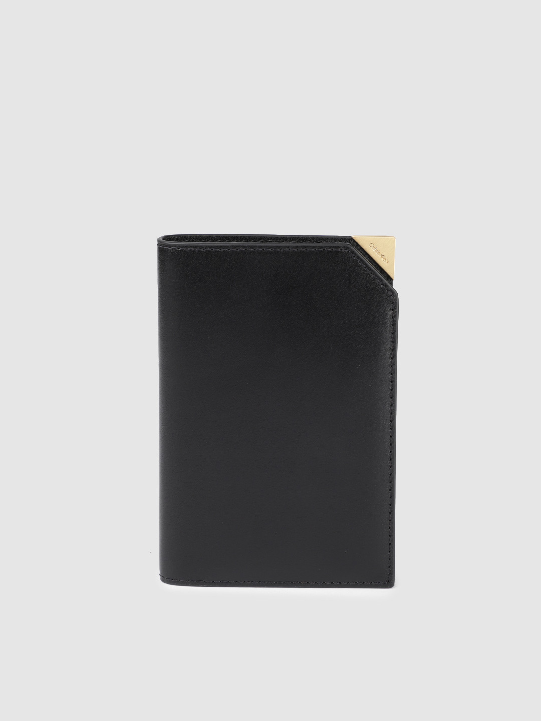 

Calvin Klein Men Solid Leather Passport Holder, Black