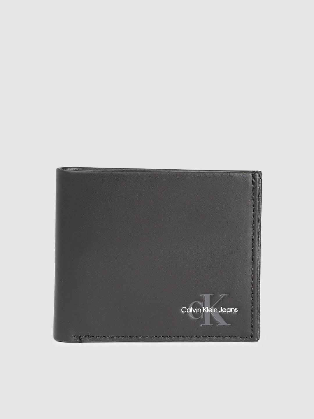 

Calvin Klein Men Leather Two Fold Wallet, Black