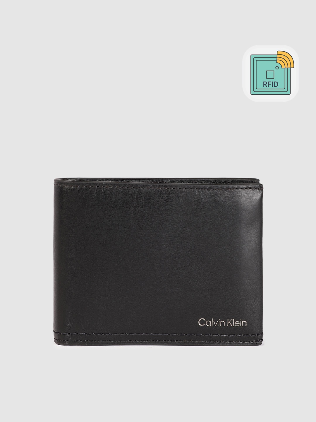 

Calvin Klein Men Leather Three Fold Wallet, Black