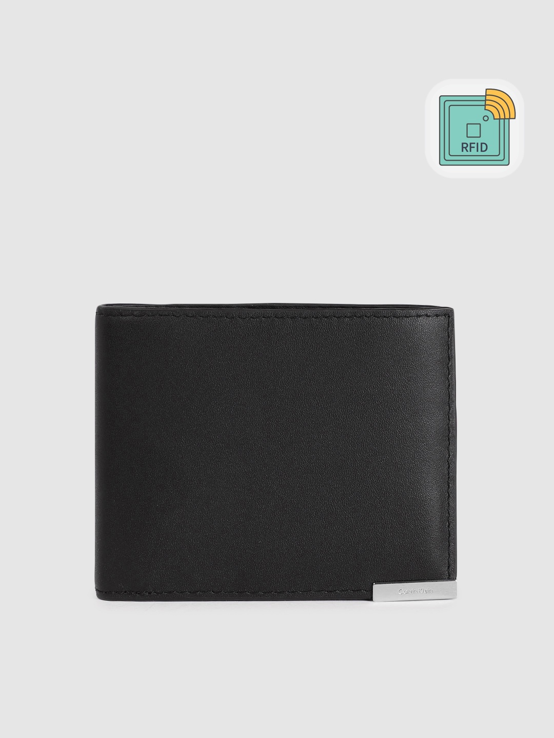 

Calvin Klein Men Solid Leather Two Fold Wallet With RFID, Black