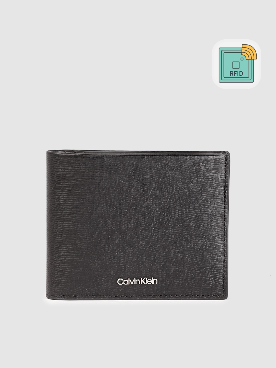 

Calvin Klein Men Leather Two Fold Wallet, Black