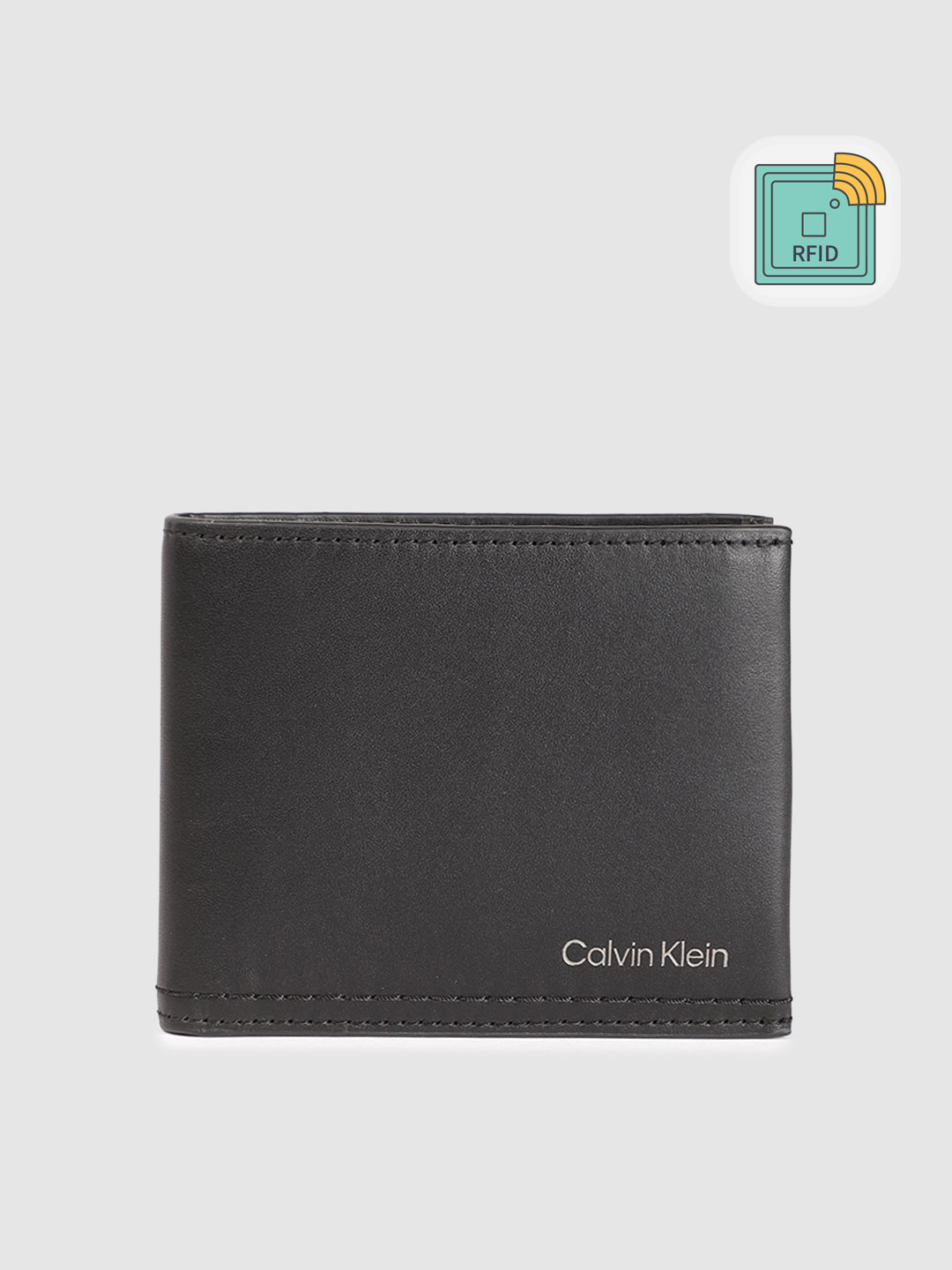 

Calvin Klein Men Leather Two Fold Wallet, Black