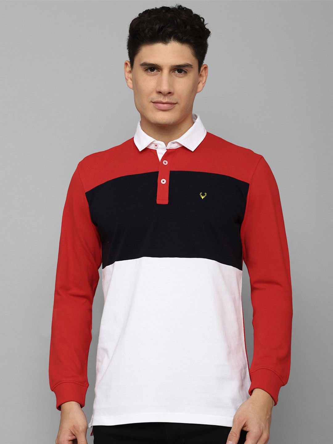 

Allen Solly Men Colourblocked Polo Collar Pure Cotton T-shirt, White