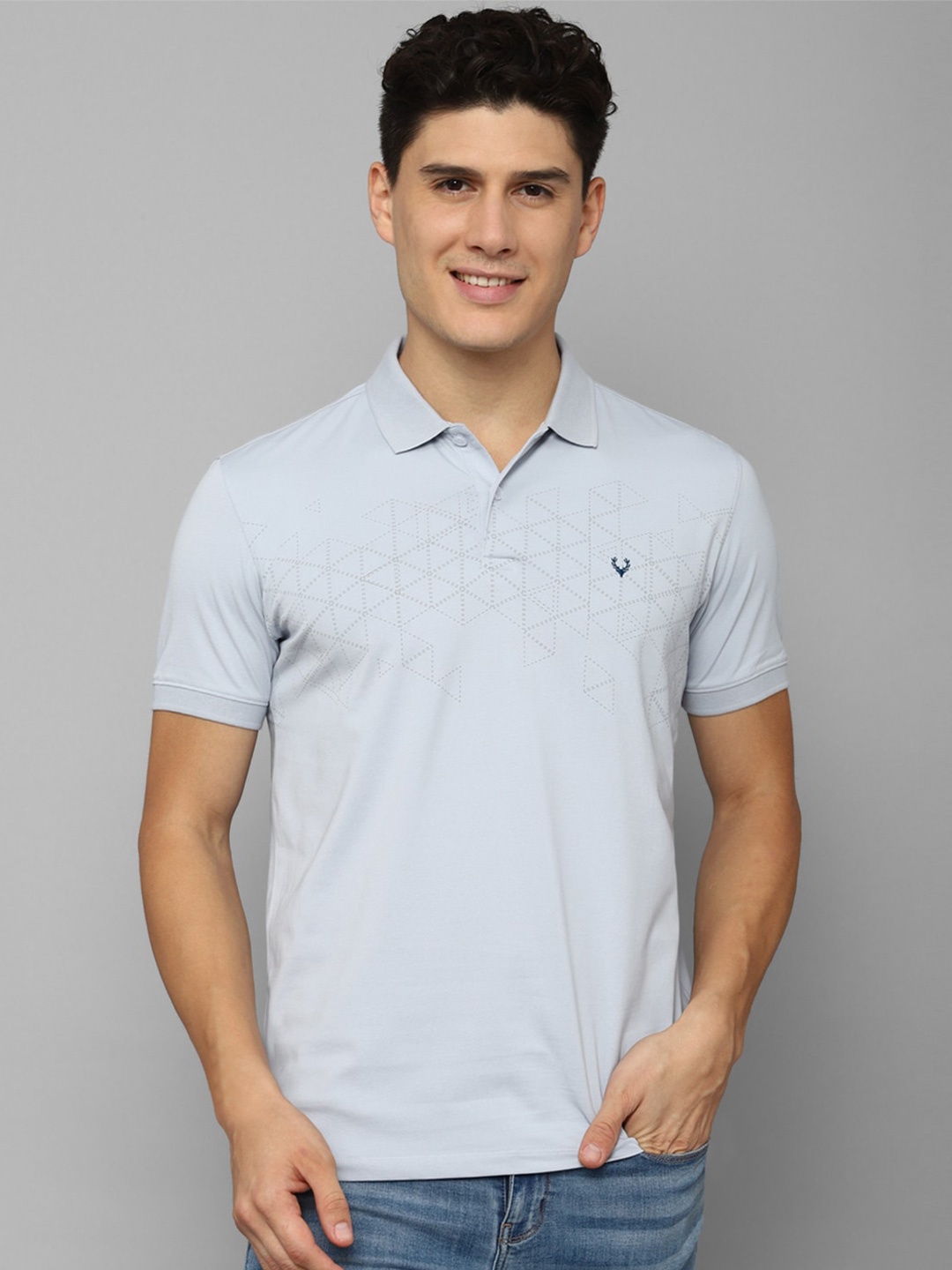 

Allen Solly Men Polo Collar Pure Cotton T-shirt, Blue