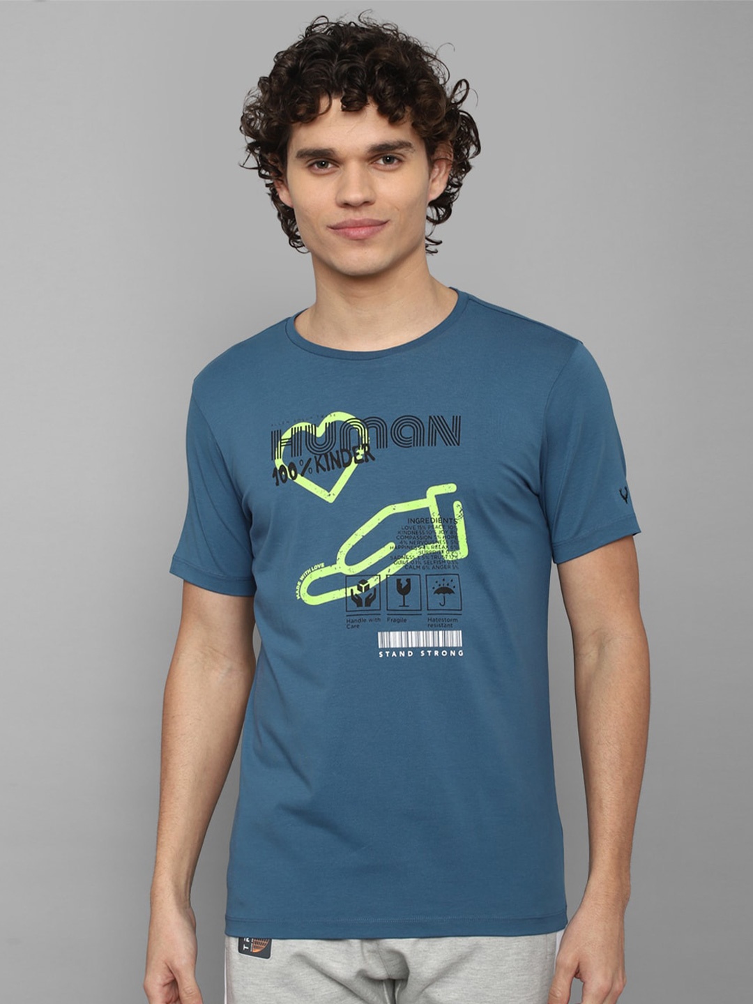 

Allen Solly Men Graphic Printed Slim Fit T-shirt, Blue