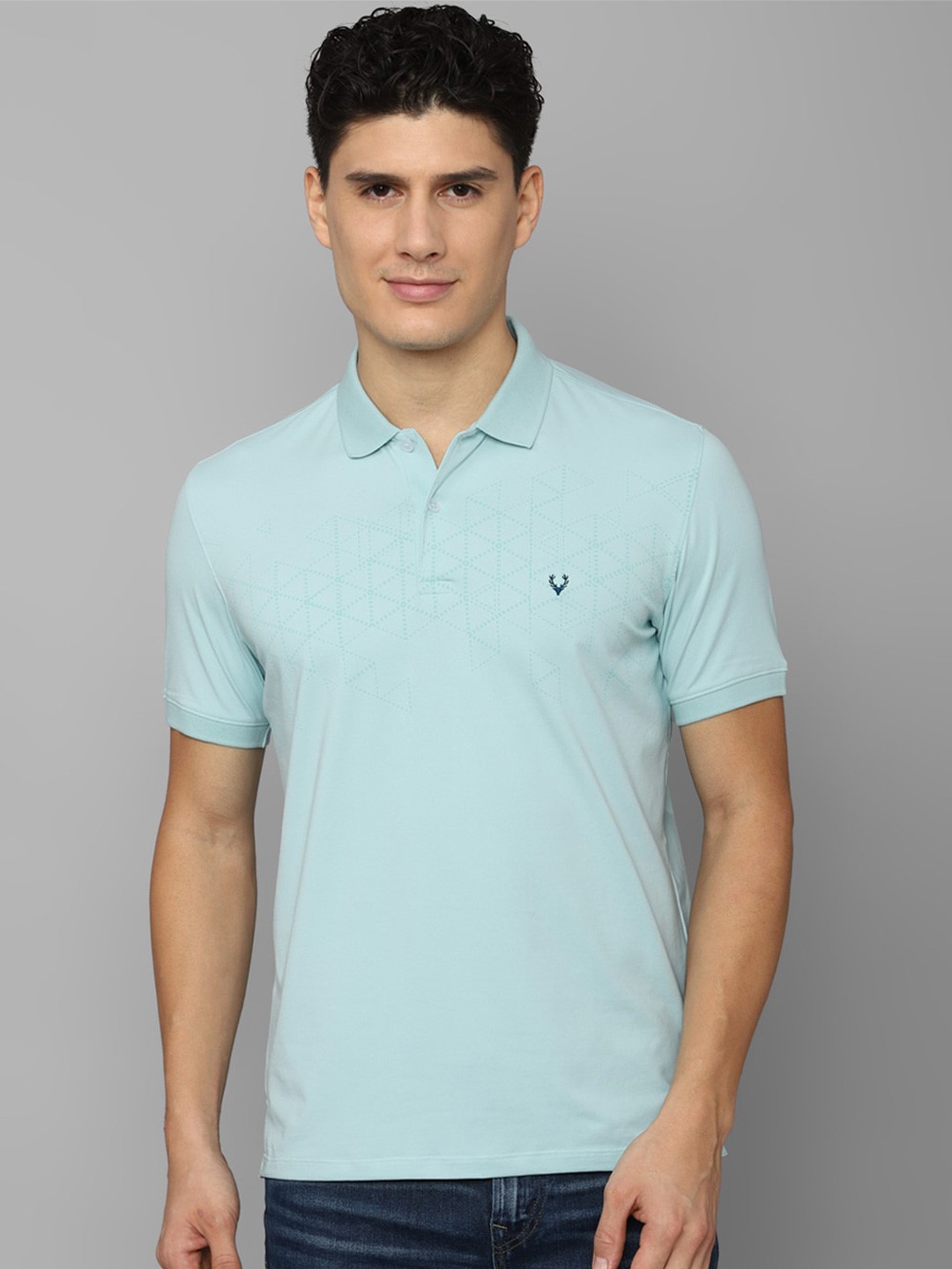 

Allen Solly Men Polo Collar Pure Cotton T-shirt, Blue