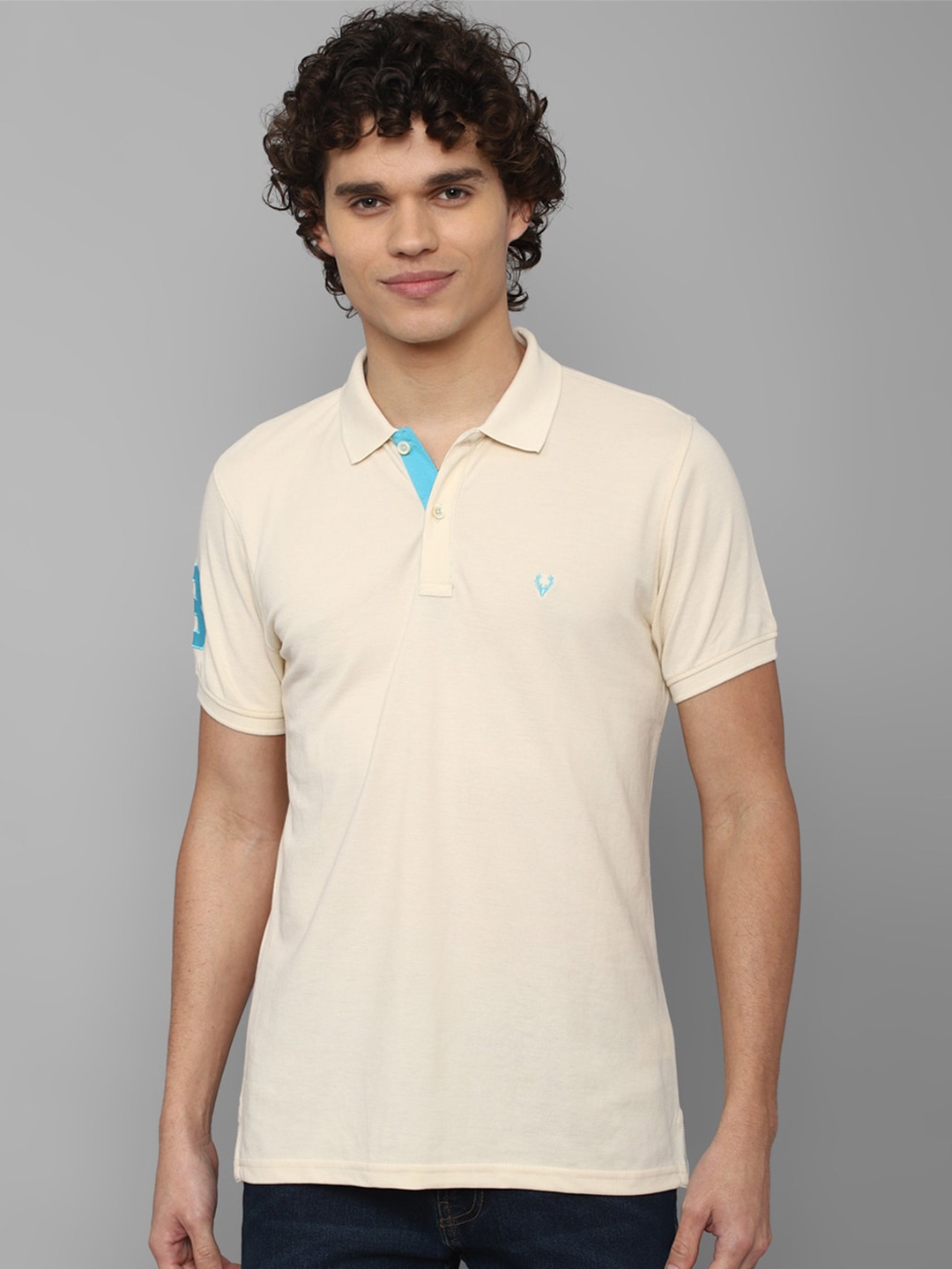 

Allen Solly Men Polo Collar Pure Cotton T-shirt, Beige