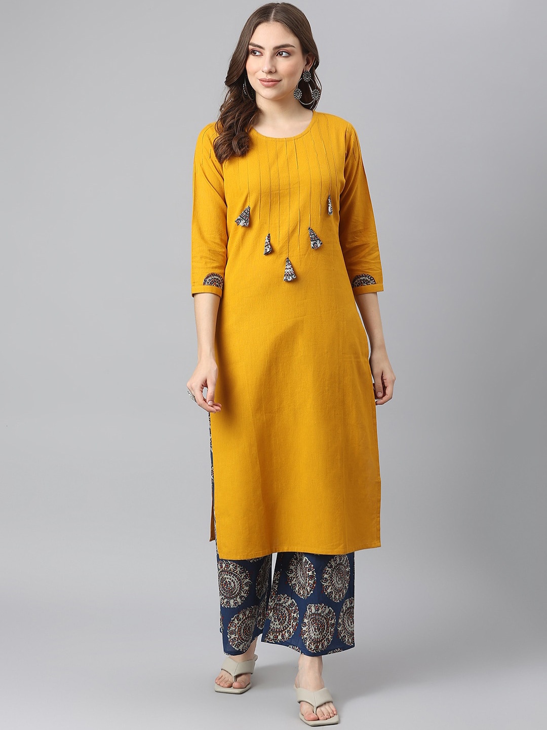 

KALINI Women Kurta with Palazzos, Mustard