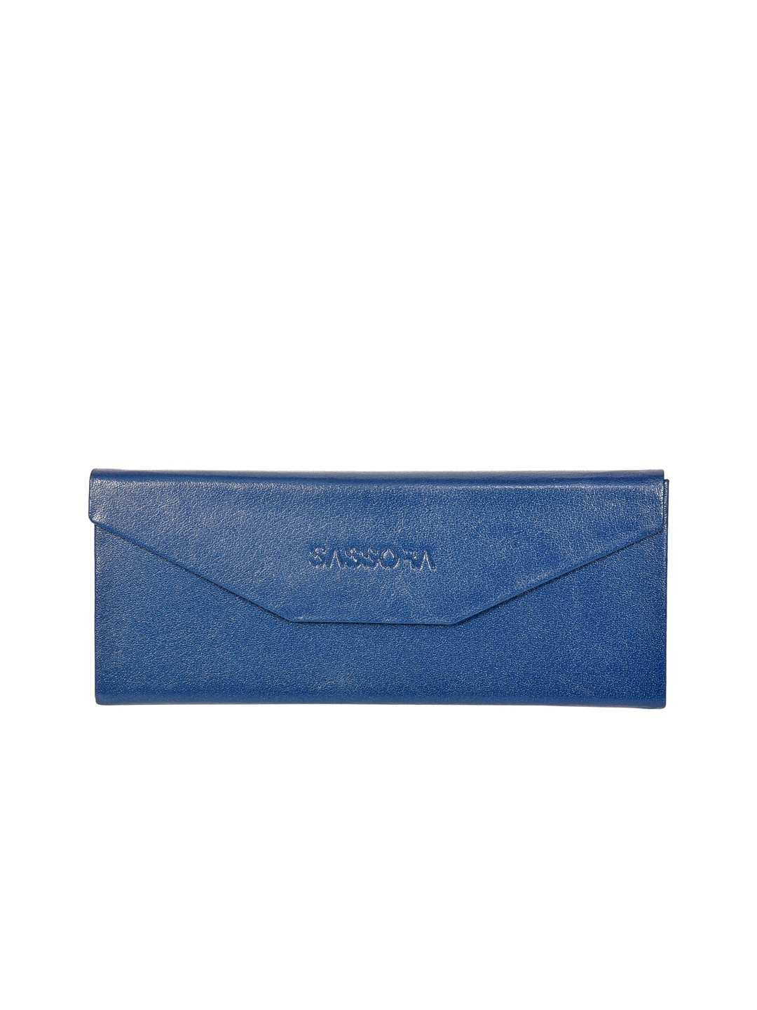 

Sassora Textured Genuine Leather Sunglasses Case, Blue