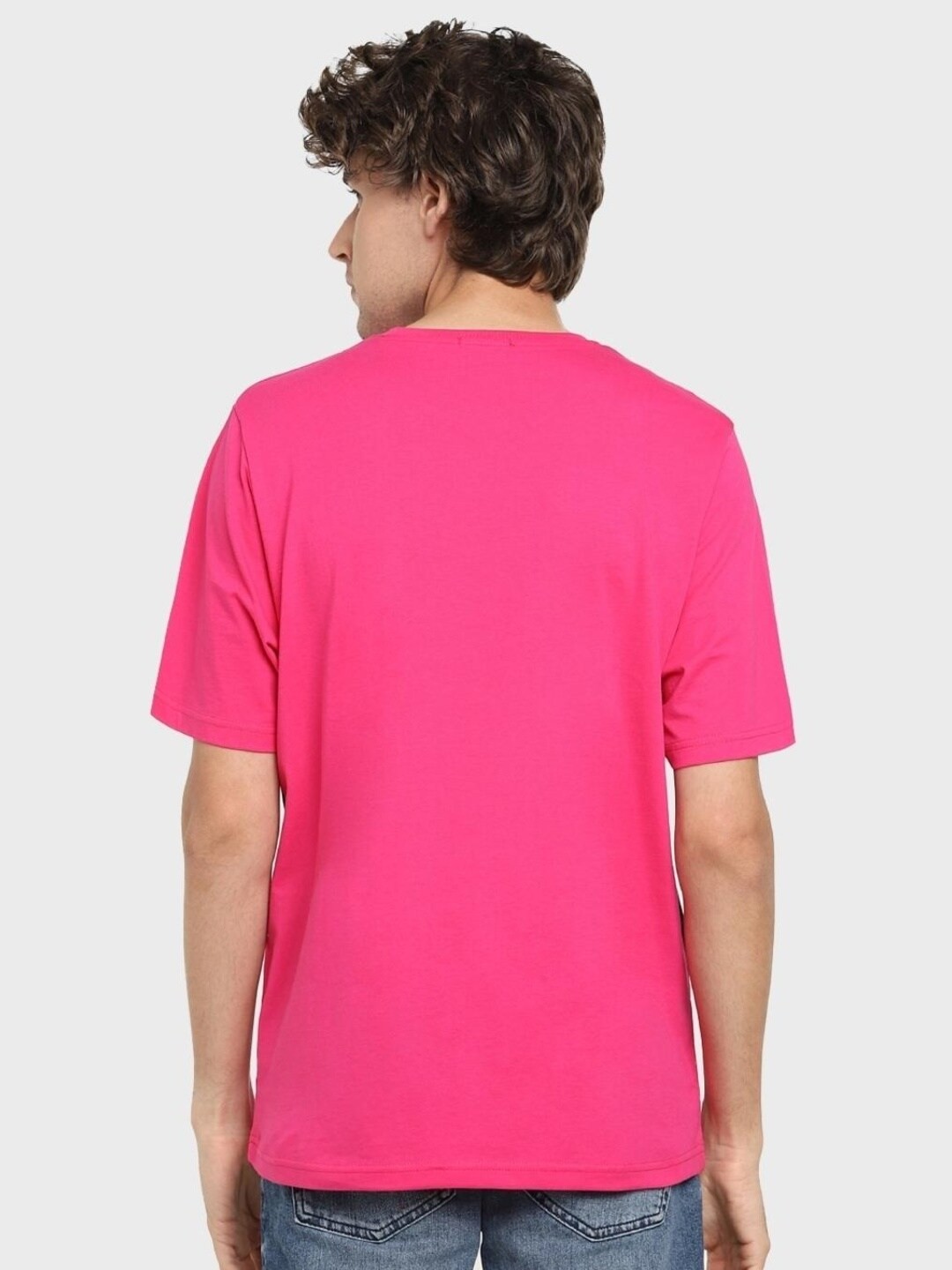 

Bewakoof Block Oversized T-shirt, Pink