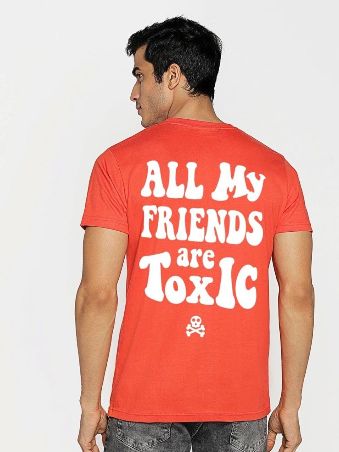 

Bewakoof Men Typography Printed Cotton T-shirt, Orange