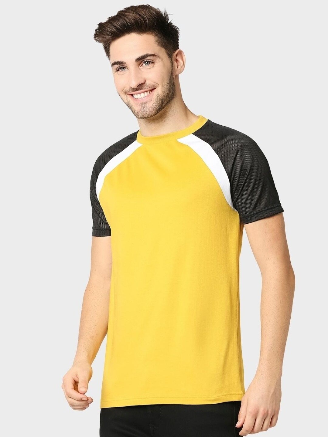 

Bewakoof Men Colourblocked Cotton T-shirt, Yellow