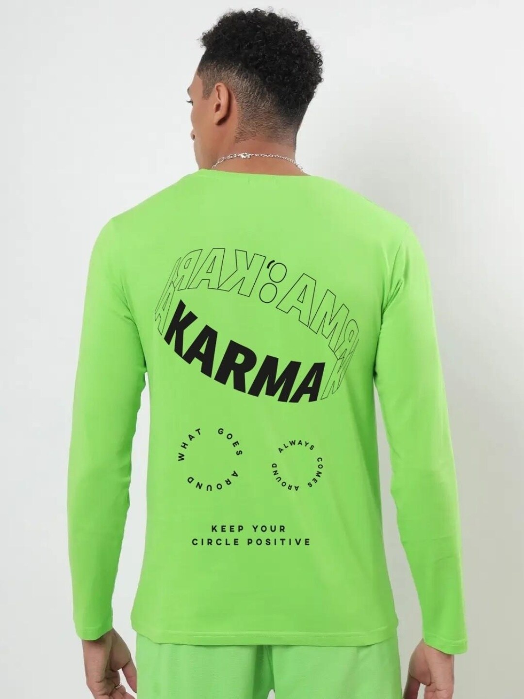 

Bewakoof Men Karma Circle Typography T-shirt, Green