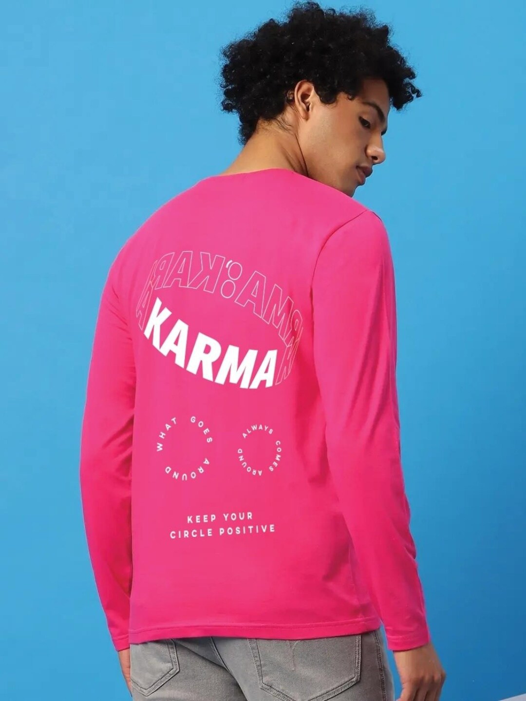 

Bewakoof Men Typography Printed Cotton T-shirt, Pink