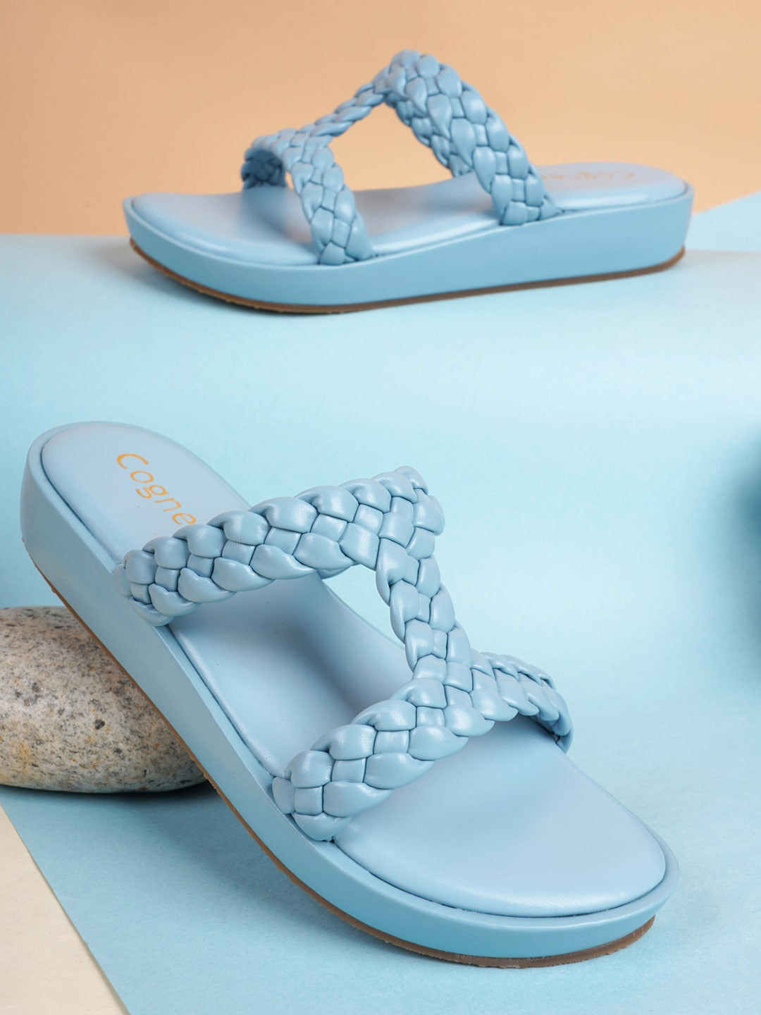 

Cogner Textured Wedge Heels, Blue