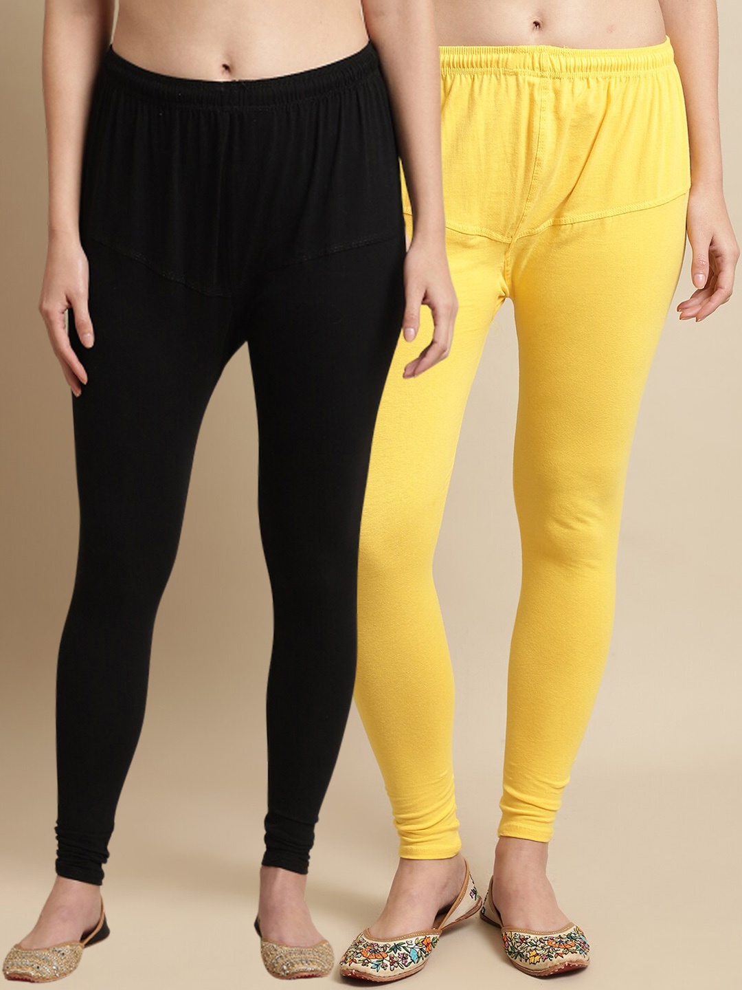 

KEX Pack Of 2 Churidar Length Leggings, Black