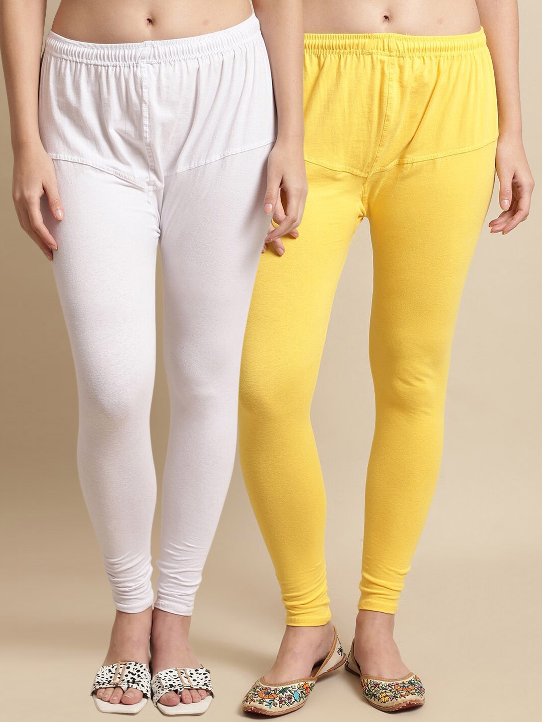 

KEX Pack Of 2 Churidar-Length Leggings, White