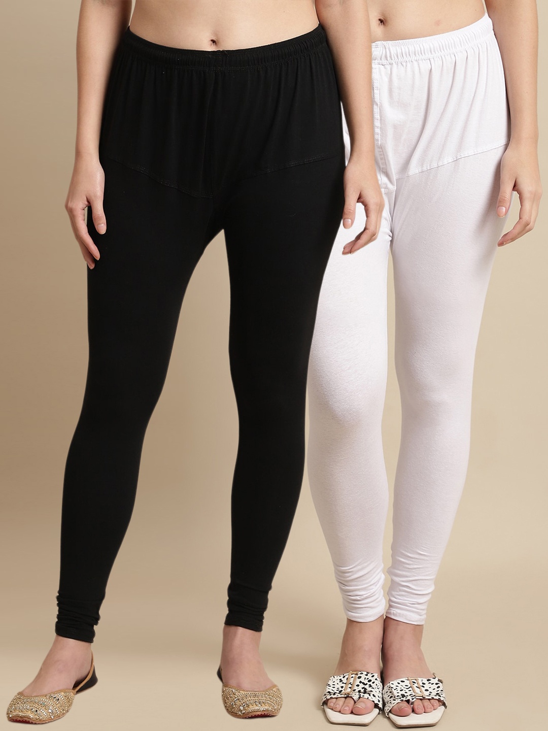 

KEX Pack Of 2 Churidar Length Leggings, White