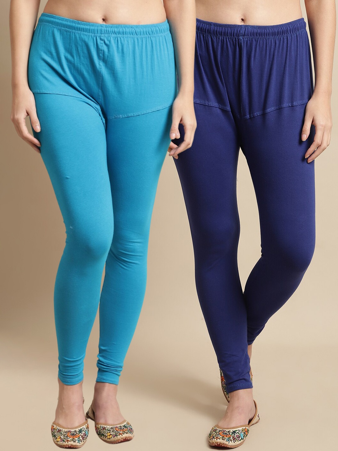 

KEX Pack Of 2 Churidar-Length Leggings, Blue