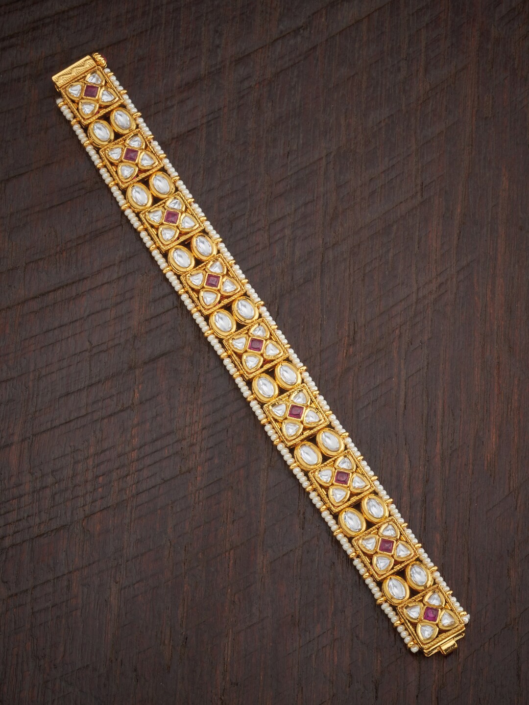 

Kushal's Fashion Jewellery Gold-Plated Kundan Charm Bracelet