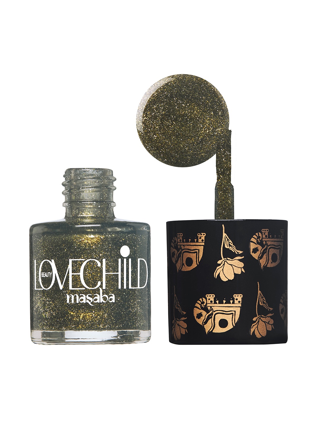 

Lovechild Masaba Happily Ever After! Long Lasting Shimmer Nail Enamel 8ml - Phulkari 04, Olive