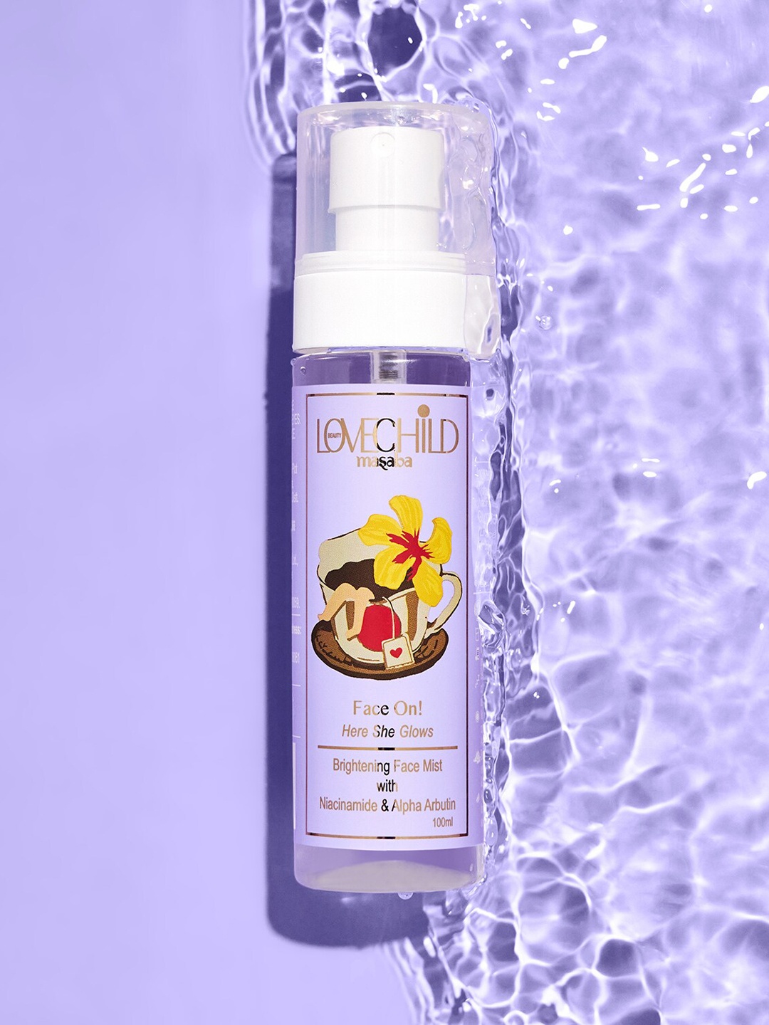 

Lovechild Masaba Face On Here She Glows Brightening Face Mist with Niacinamide - 100ml, Lavender
