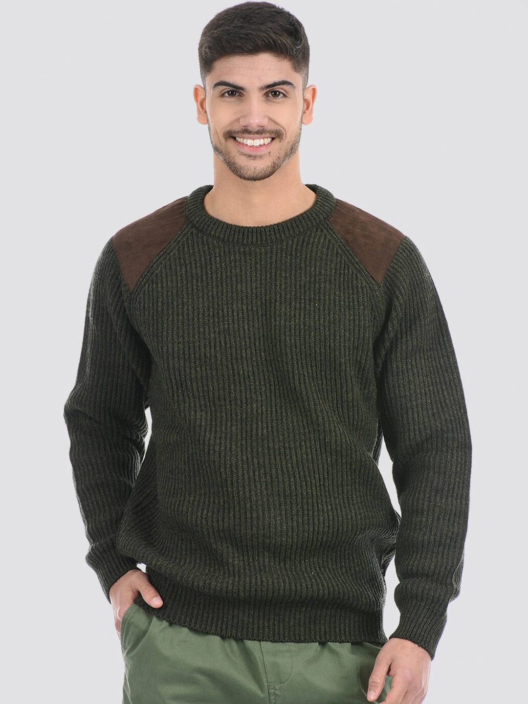 

LONDON FOG Men Ribbed Acrylic Pullover, Green