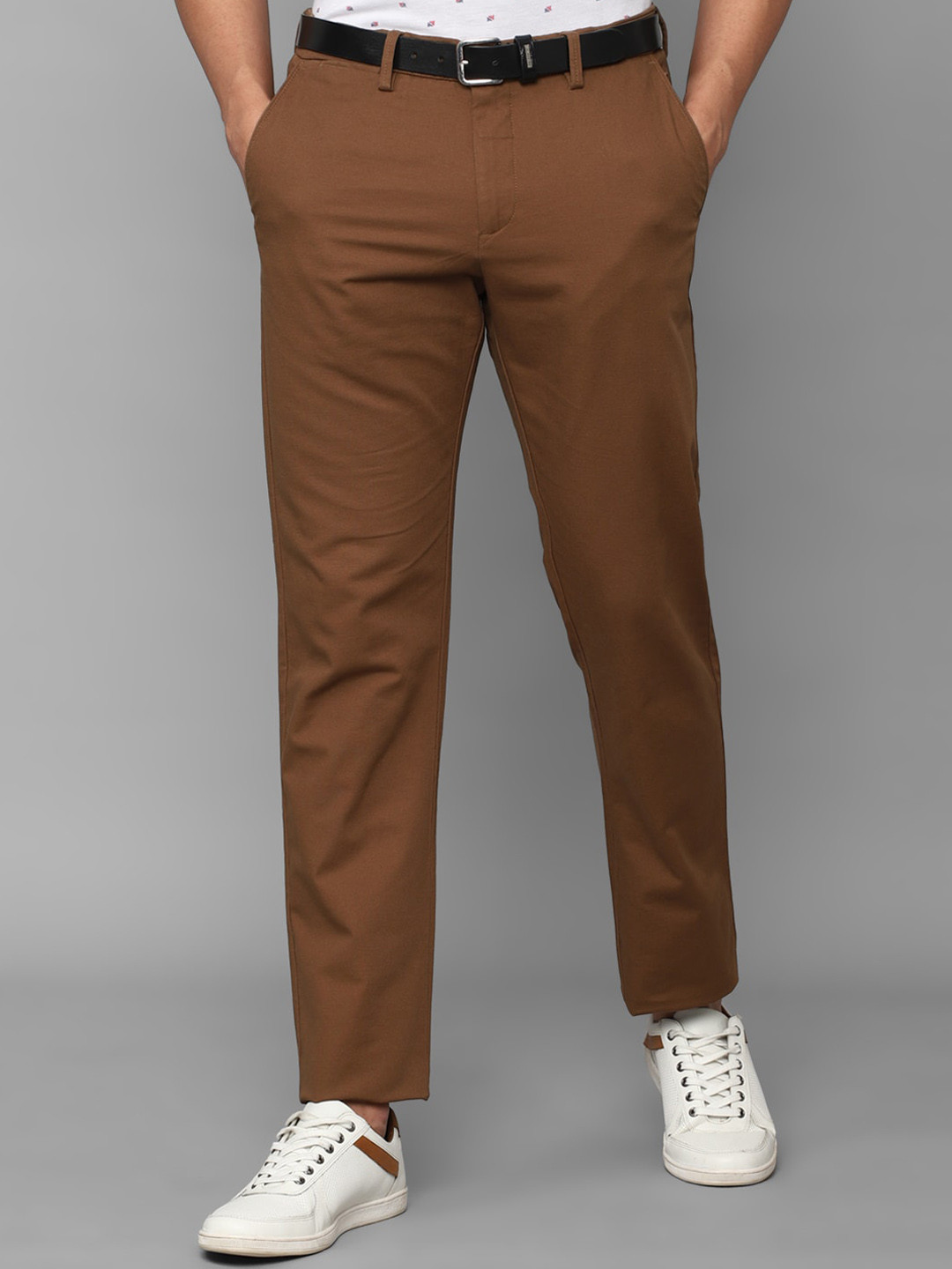 

Allen Solly Men Regular-Fit Mid-Rise Trousers, Brown