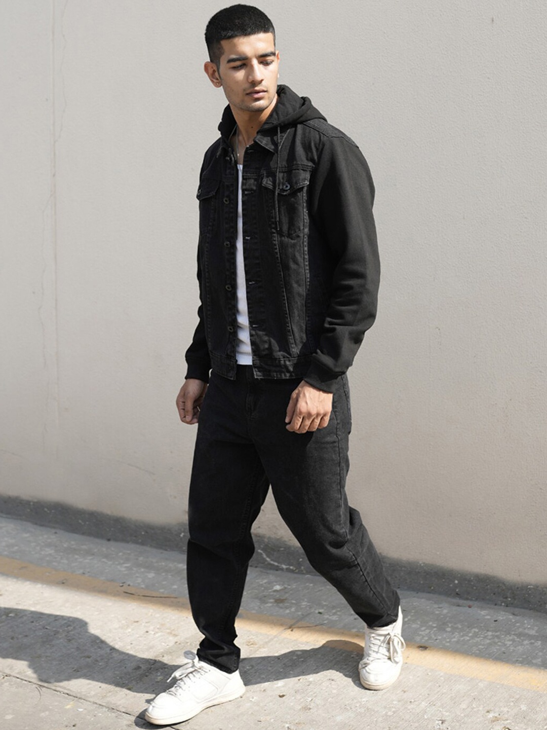 

Powerlook Men Organic Cotton Denim Jacket, Black