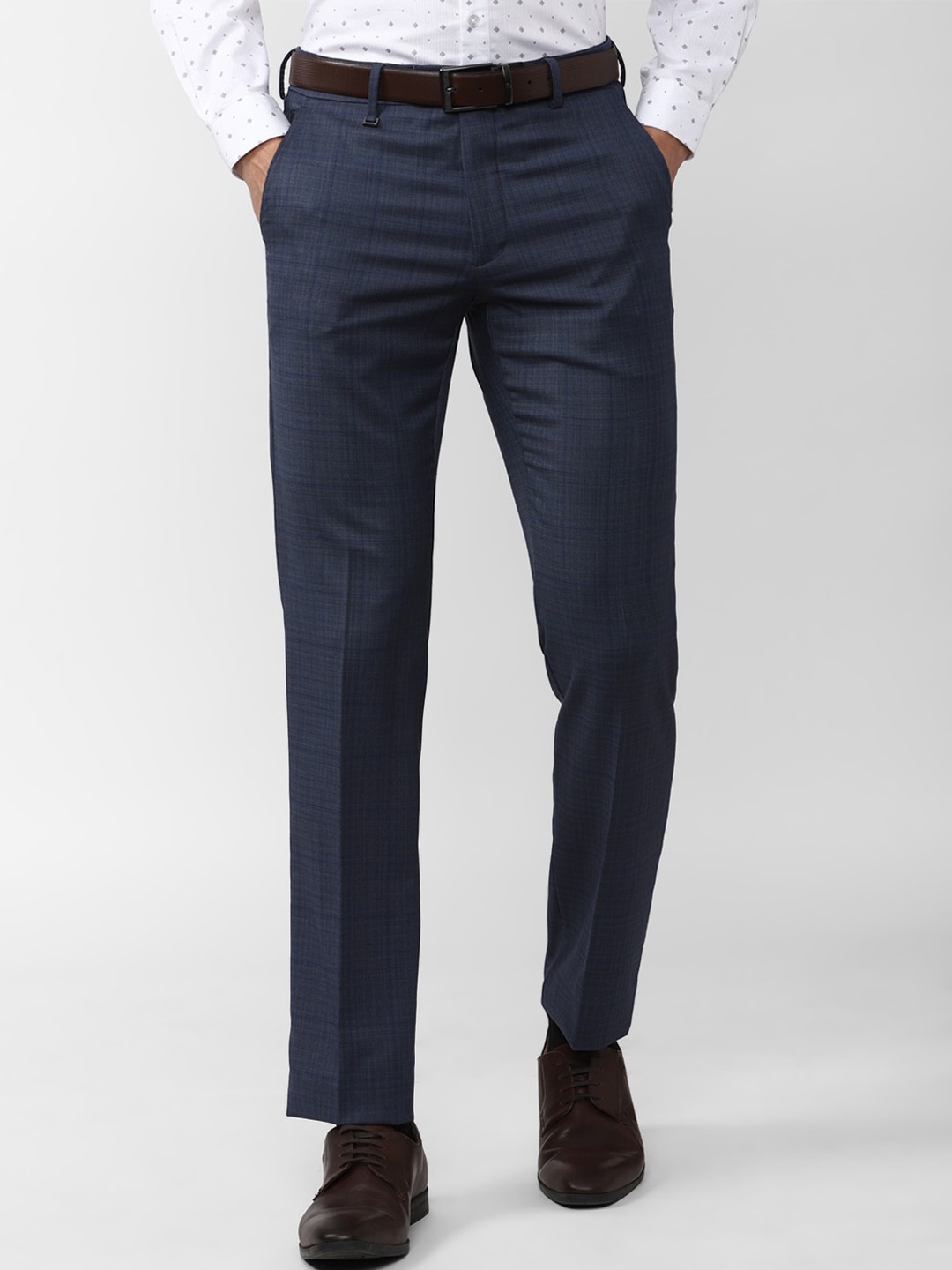 

Van Heusen Men Slim Fit Formal Trousers, Navy blue