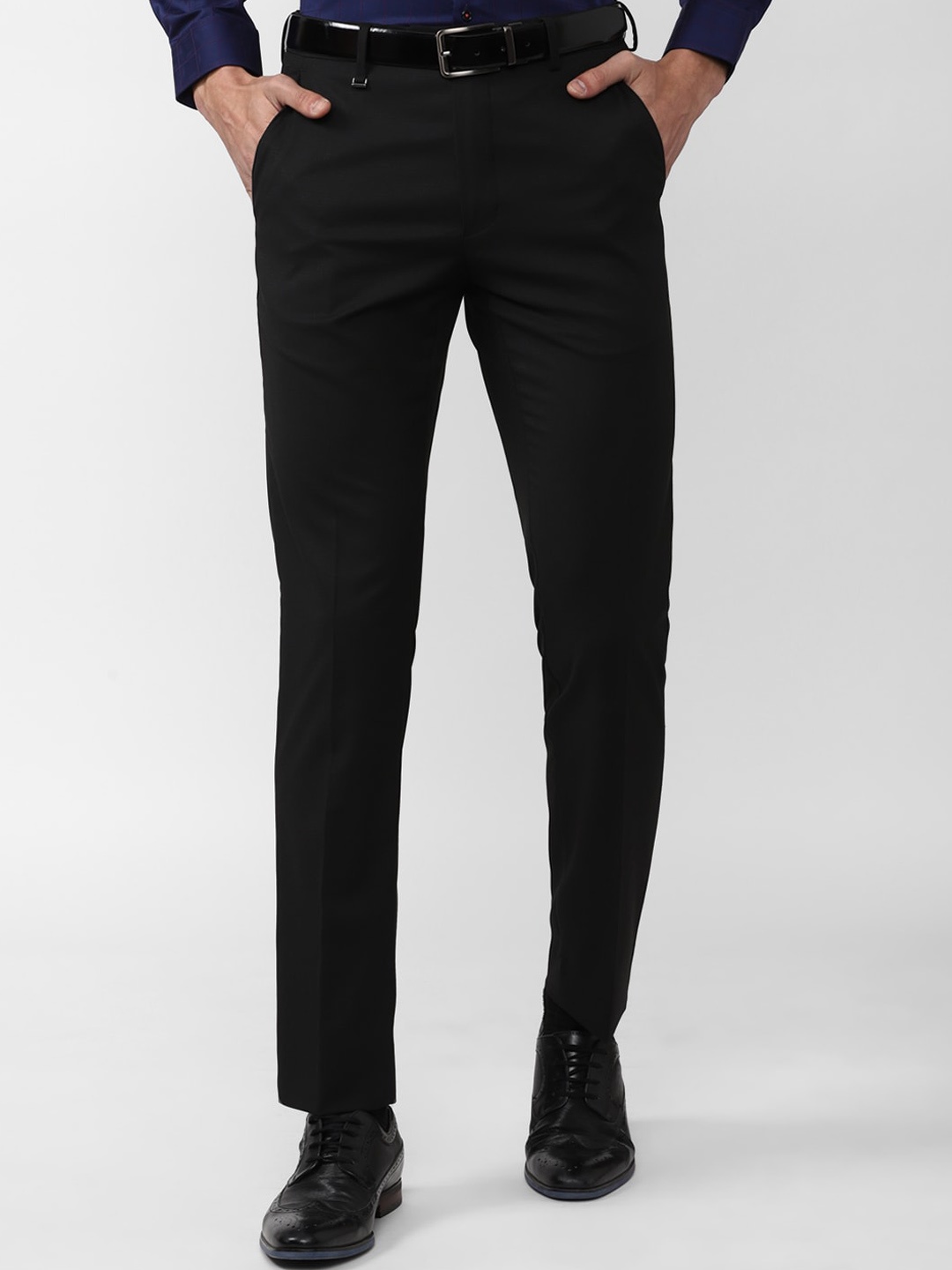 

Van Heusen Men Mid-Rise Slim Fit Trousers, Black