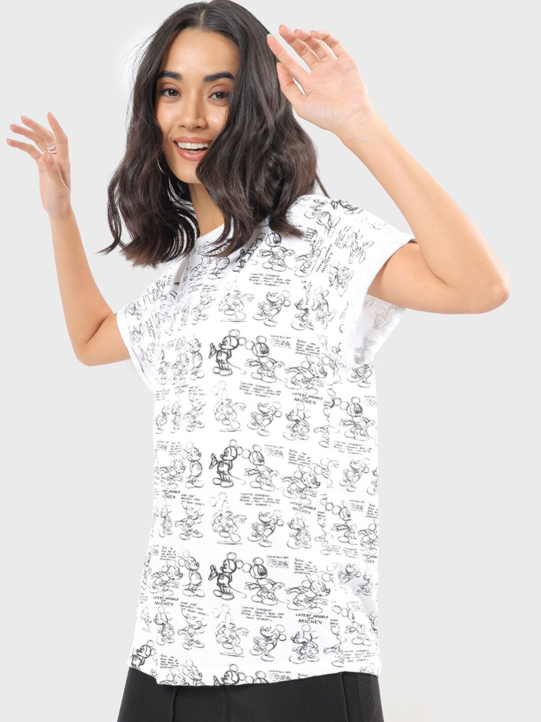 

Bewakoof Women Humor and Comic Printed Cotton T-shirt, White