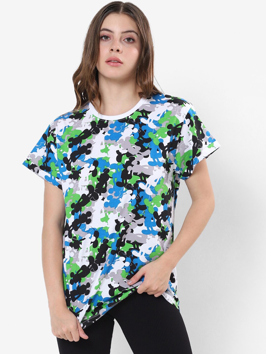 

Bewakoof Women Printed Cotton T-shirt, White
