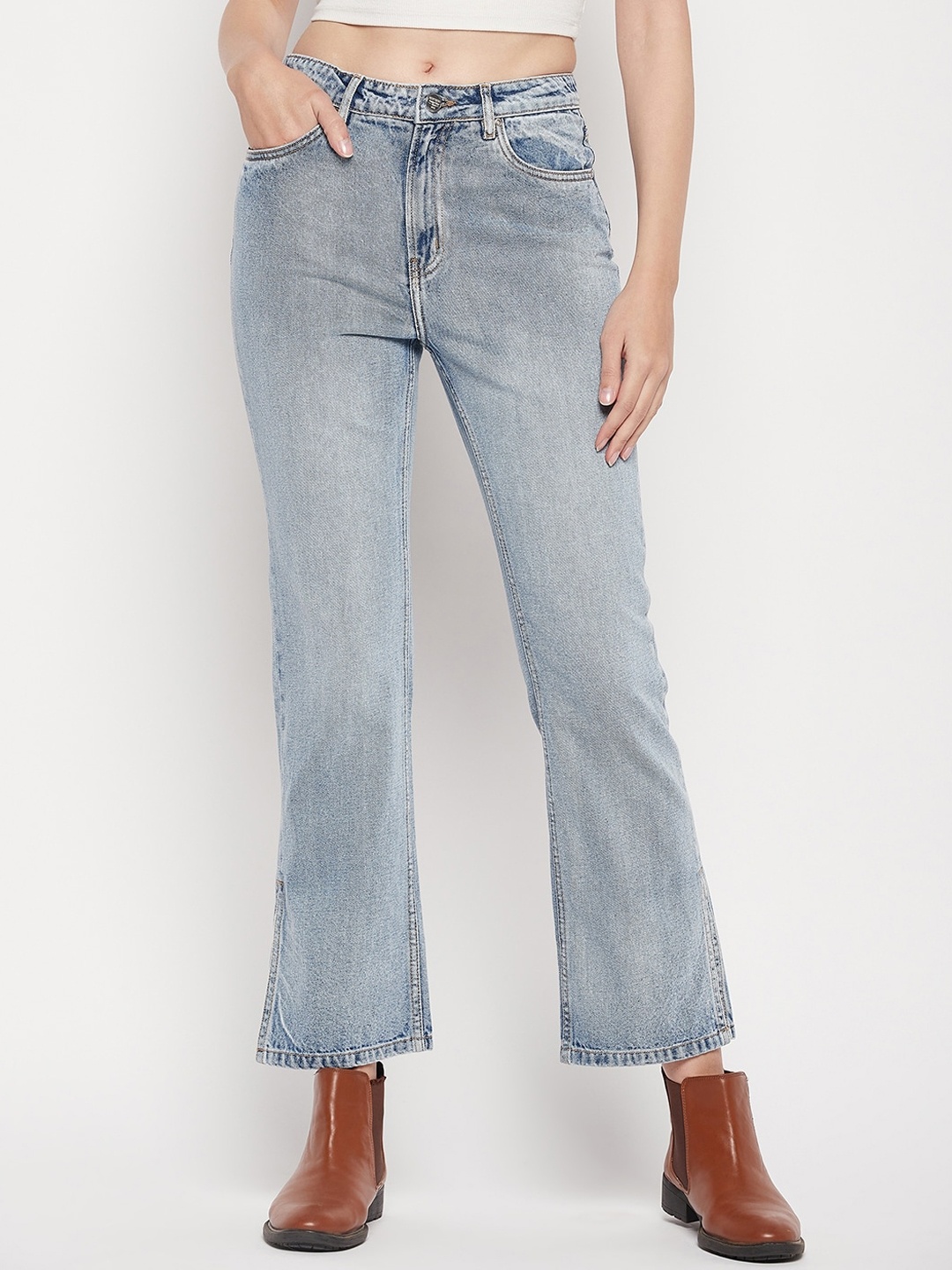 

Madame Women Bootcut Light Fade Jeans, Blue