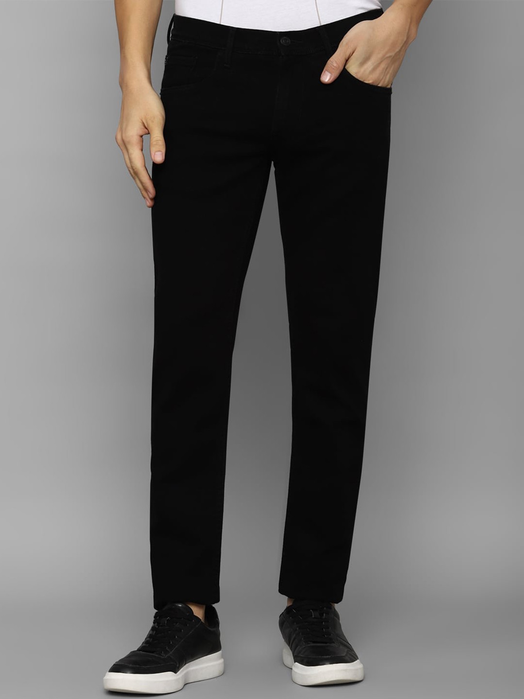 

Allen Solly Men Pure Cotton Skinny Fit Mid-Rise Jeans, Black