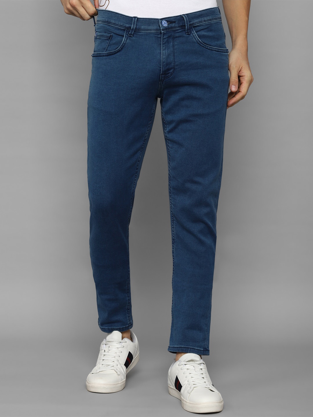 

Allen Solly Men Pure Cotton Skinny Fit Mid-Rise Jeans, Navy blue
