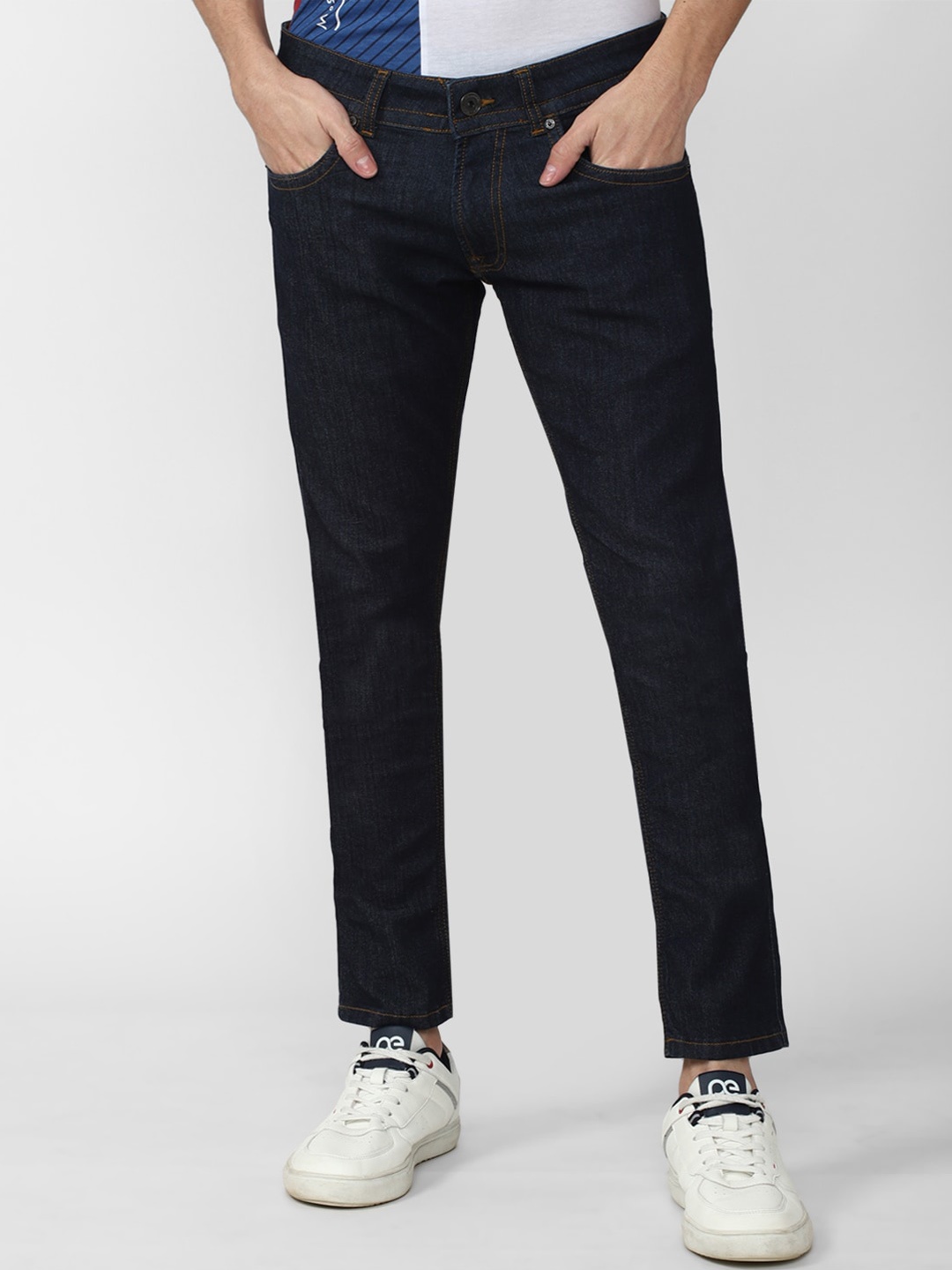 

Peter England Casuals Men Tapered Fit Jeans, Navy blue
