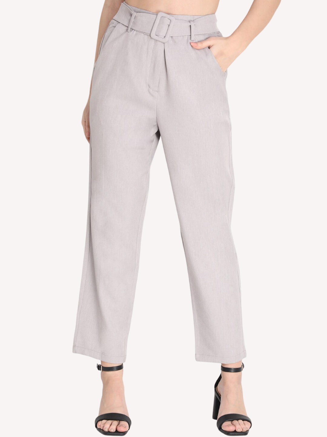 

Dlanxa Women Easy Wash Formal Trousers, Grey