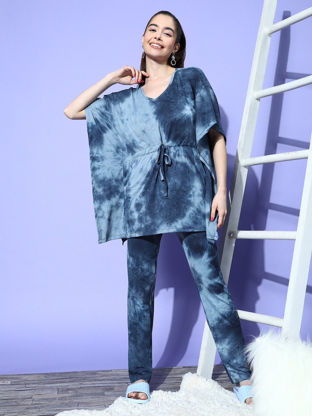 

Sweet Dreams Tie & Dye Printed Pyjama Set, Blue
