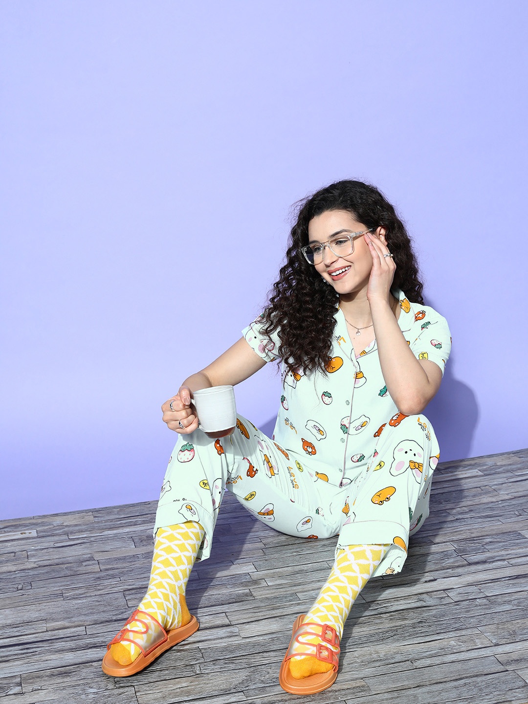 

Sweet Dreams Women Printed Night suit, Sea green