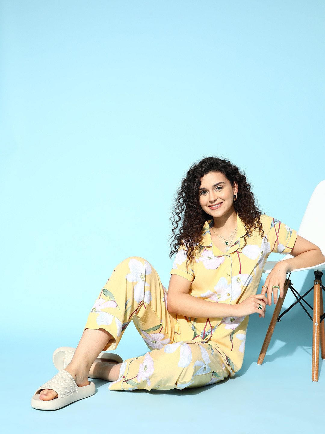 

Sweet Dreams Women Printed Night suit, Yellow