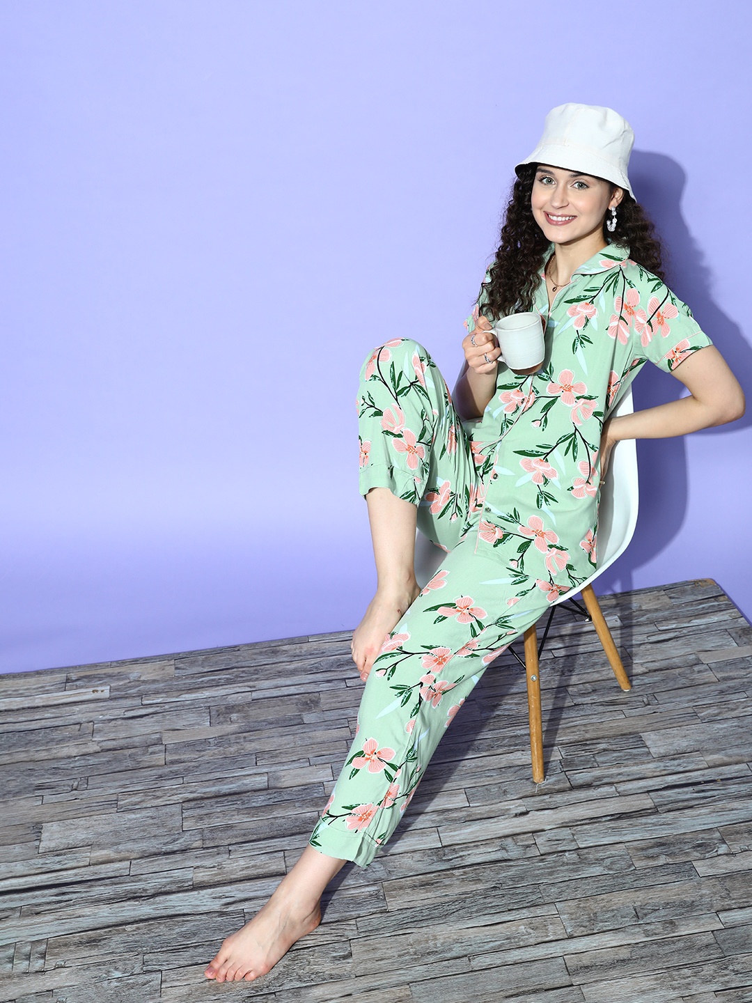 

Sweet Dreams Women Printed Night suit, Sea green