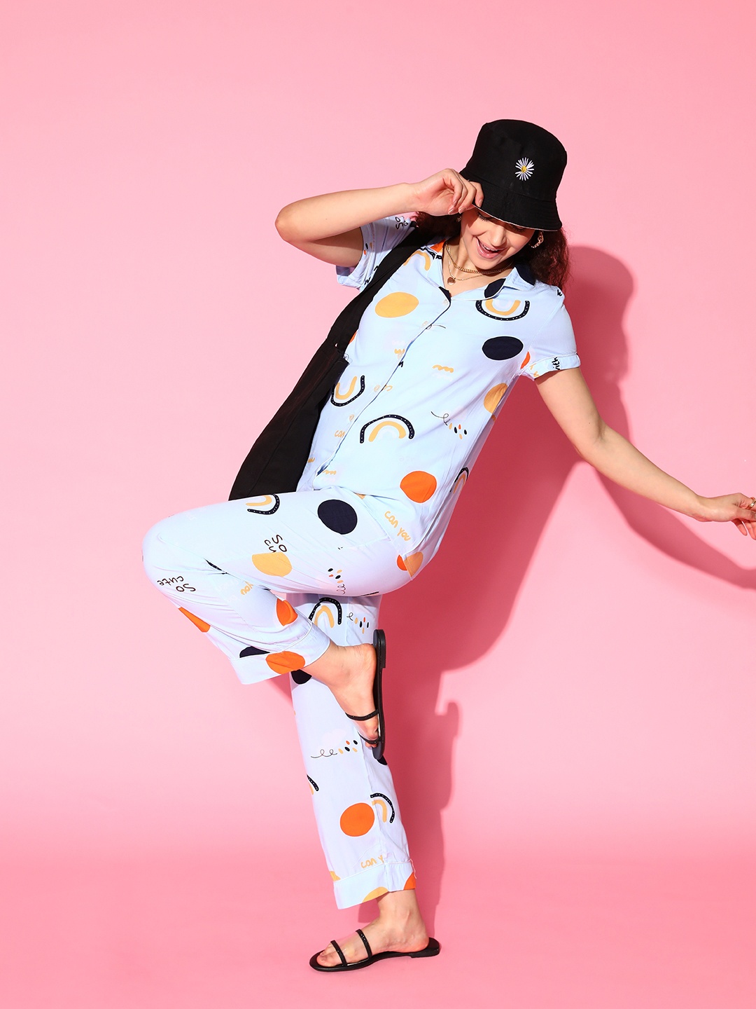

Sweet Dreams Women Printed Night suit, Turquoise blue