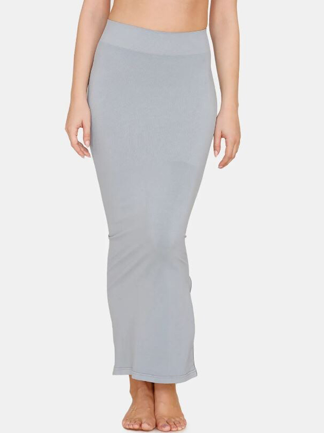 

Jinax Women Solid Side Slit Saree Shapewear, Grey