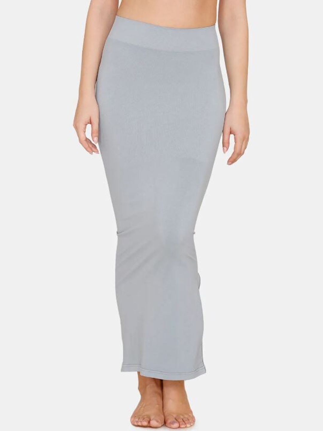 

Jinax Women Solid Side Slit Saree Shapewear, Grey