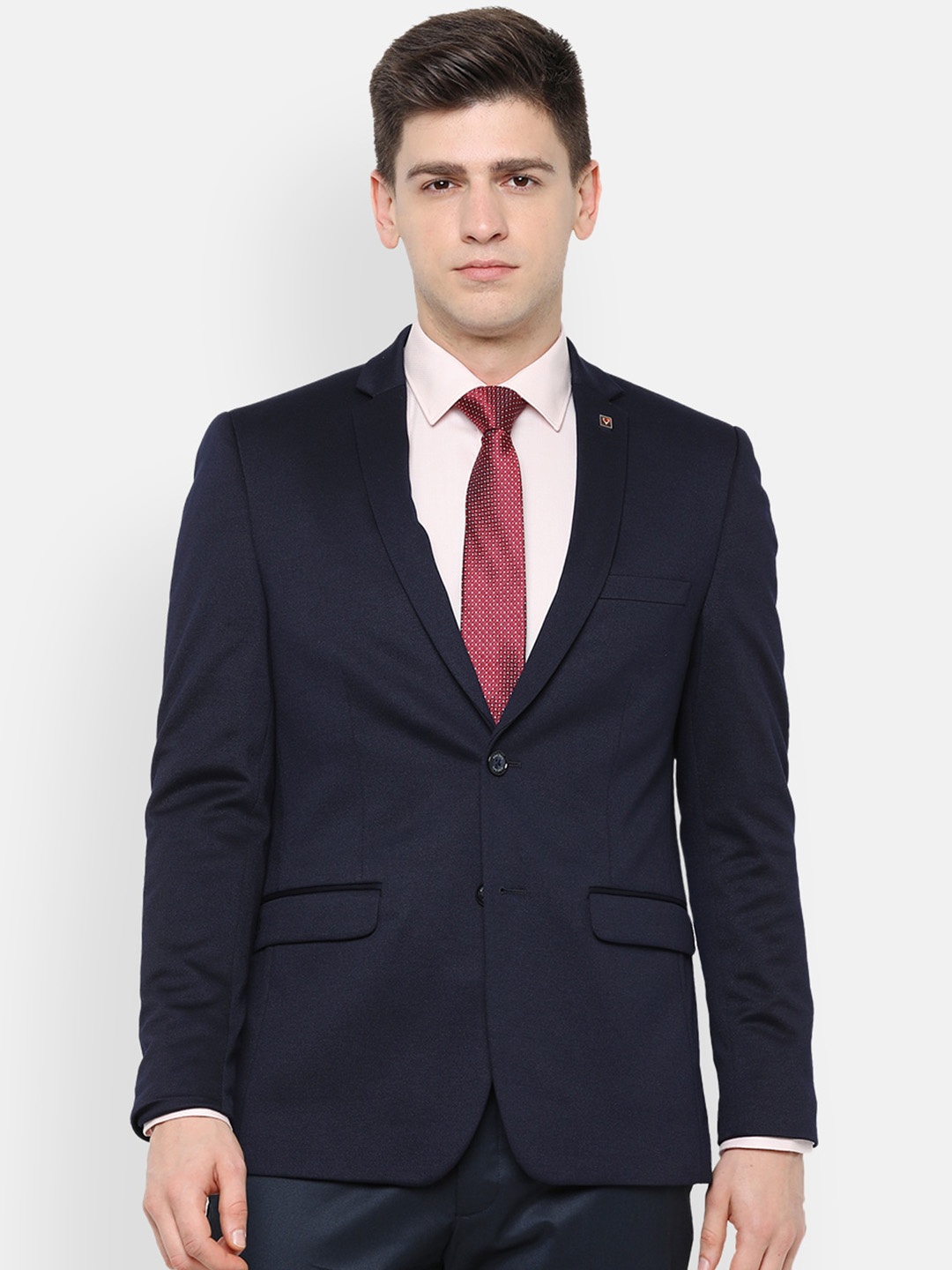 

Allen Solly Men Slim-Fit Single Breasted Formal Blazer, Navy blue