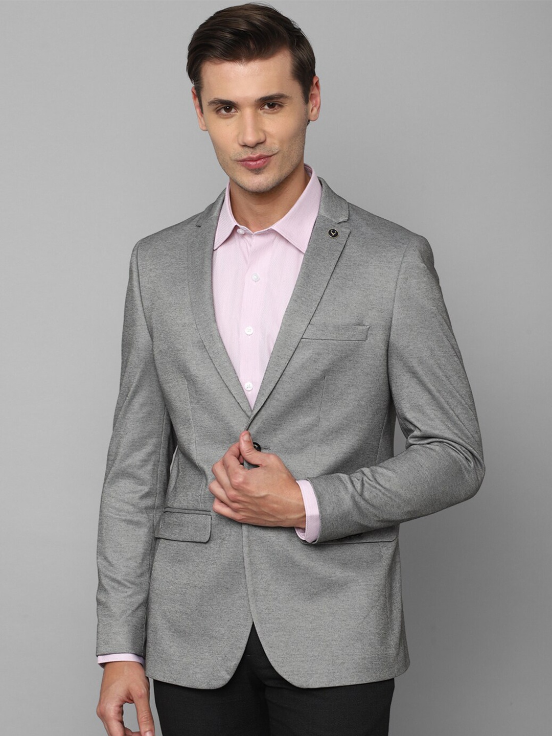 

Allen Solly Men Self-Design Single-Breasted Slim-Fit Casual Blazer, Grey